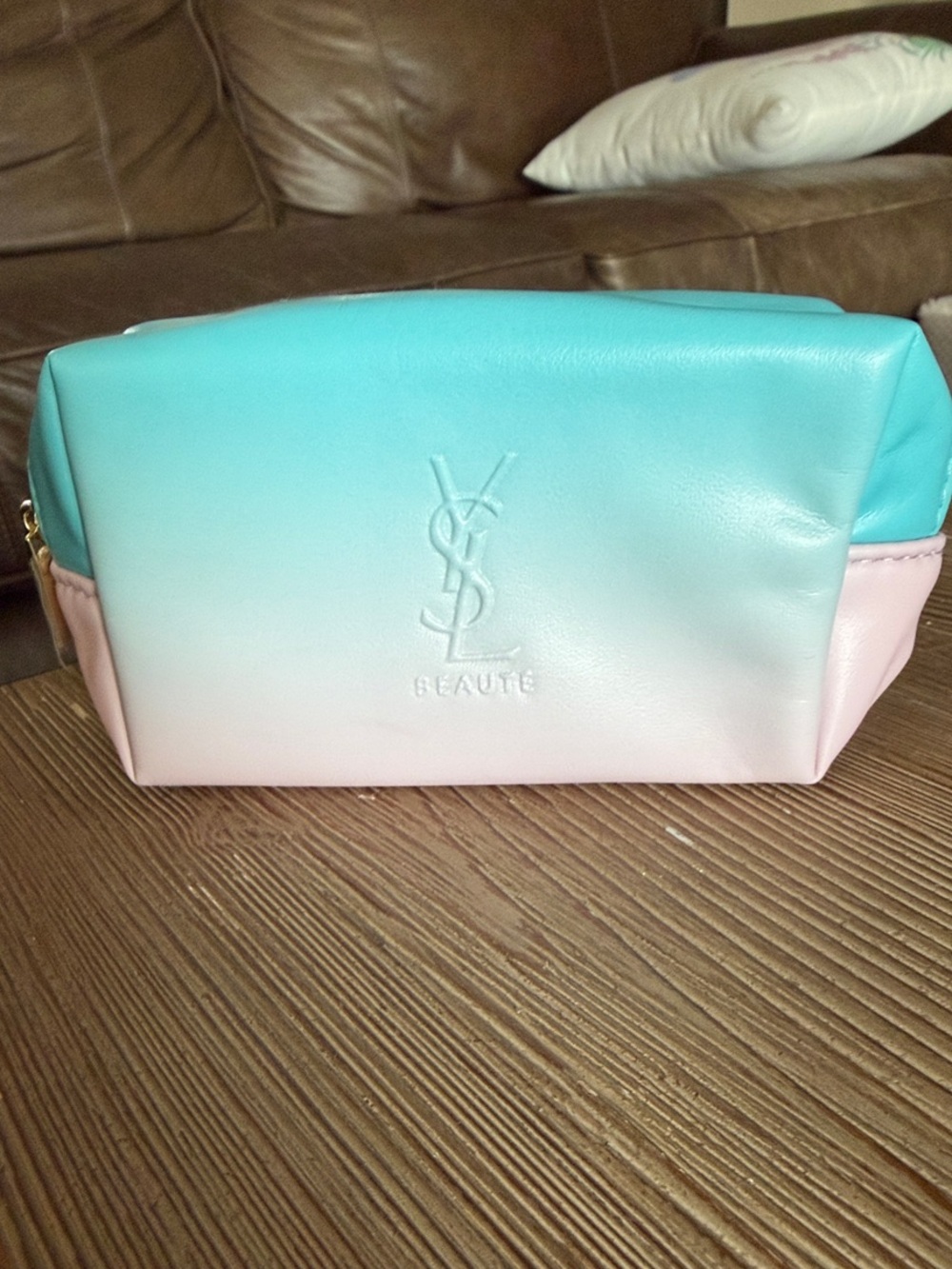 NWOT YSL Beauté Ombre Pink Blue Cosmetic Bag Pouch